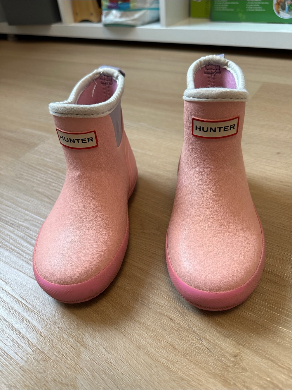 Hunter Pink Kids Waterproof Ankle Rain Boots